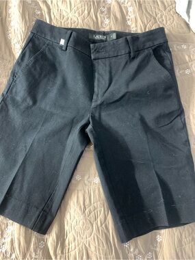 Lauren Ralph Lauren Black Women's Flat-Front Dress Shorts